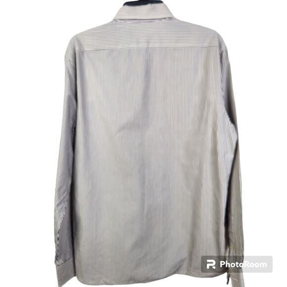 John Varvatos Mens Regular Fit Long Sleeve Striped Button Down 15 1/2-34/35 - Picture 3 of 9